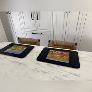 Vintage Guy Buffet Art Print Placemats Set Of 6 Wine Region Landscapes Cork Back